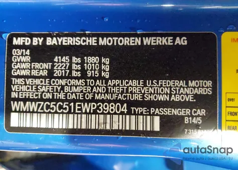 2014 Mini Countryman Cooper S from USA, damaged, VIN WMWZC5C51EWP39804
